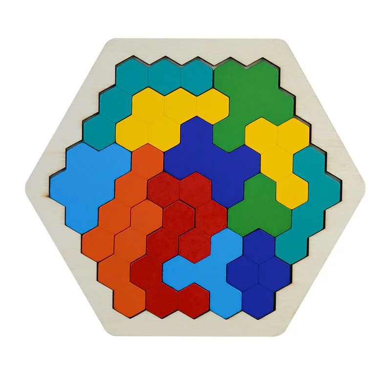 Sześciokątne Puzzle Tangram szachowe obcych burza mózgów 11-częściowa układanka z klocków układanka klasyczne Puzzle dla dzieci