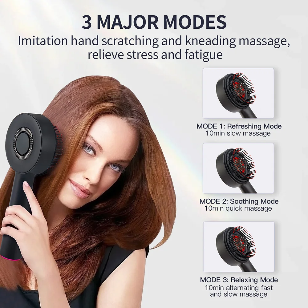 Electric Vibration Massage Comb Red Light Therapy Hair Growth Massage Scalp Brush Anti Hair Loss Liquid Oil Applicator Hair Care