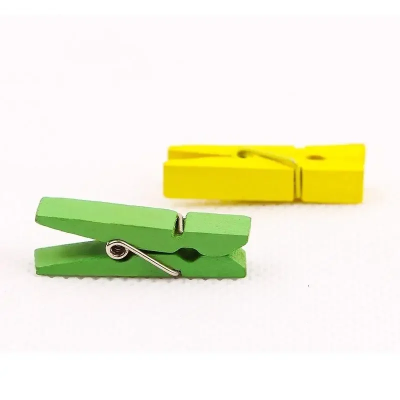 20Pcs Colorful Small Wooden Clip Wooden Clip Color Rope Single Color