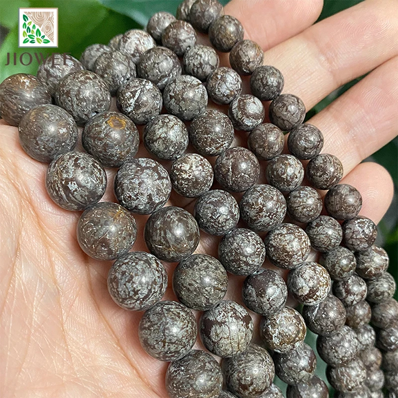 4/6/8/10/12MM Matte Brown Snowflake Obsidian Round Beads Natural Stone DIY Bracelet Accessories for Jewelry Making 15