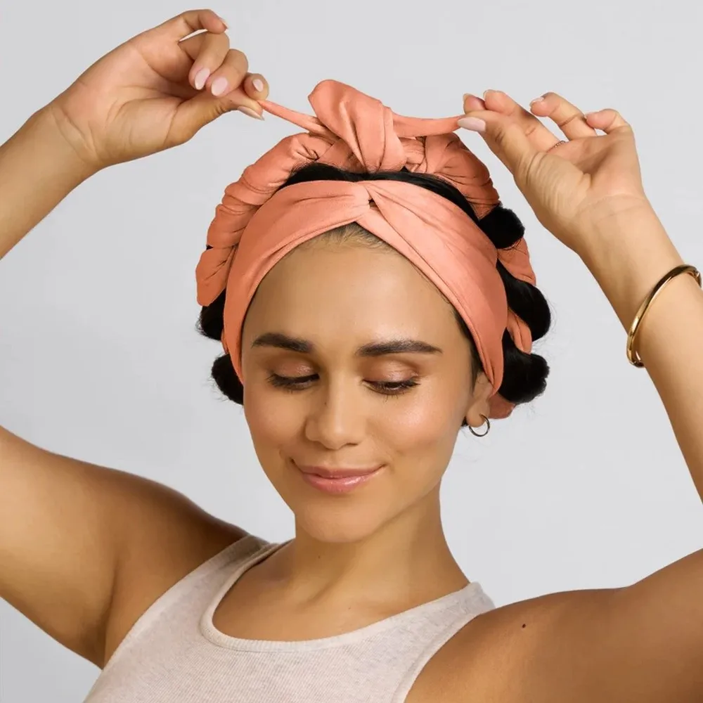 Simple 2 In 1 Heatless Curls Headband Soft Long Ribbon Hair Styling Tool No Heat Overnight Hair Curler for Women