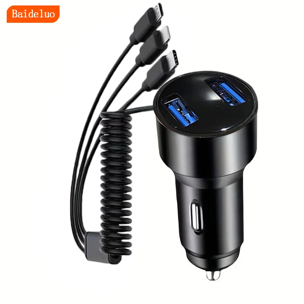 Fast Charging 15W Car Multi-function Wired Car Charger, Suitable for a Variety of Mobile Phone Models