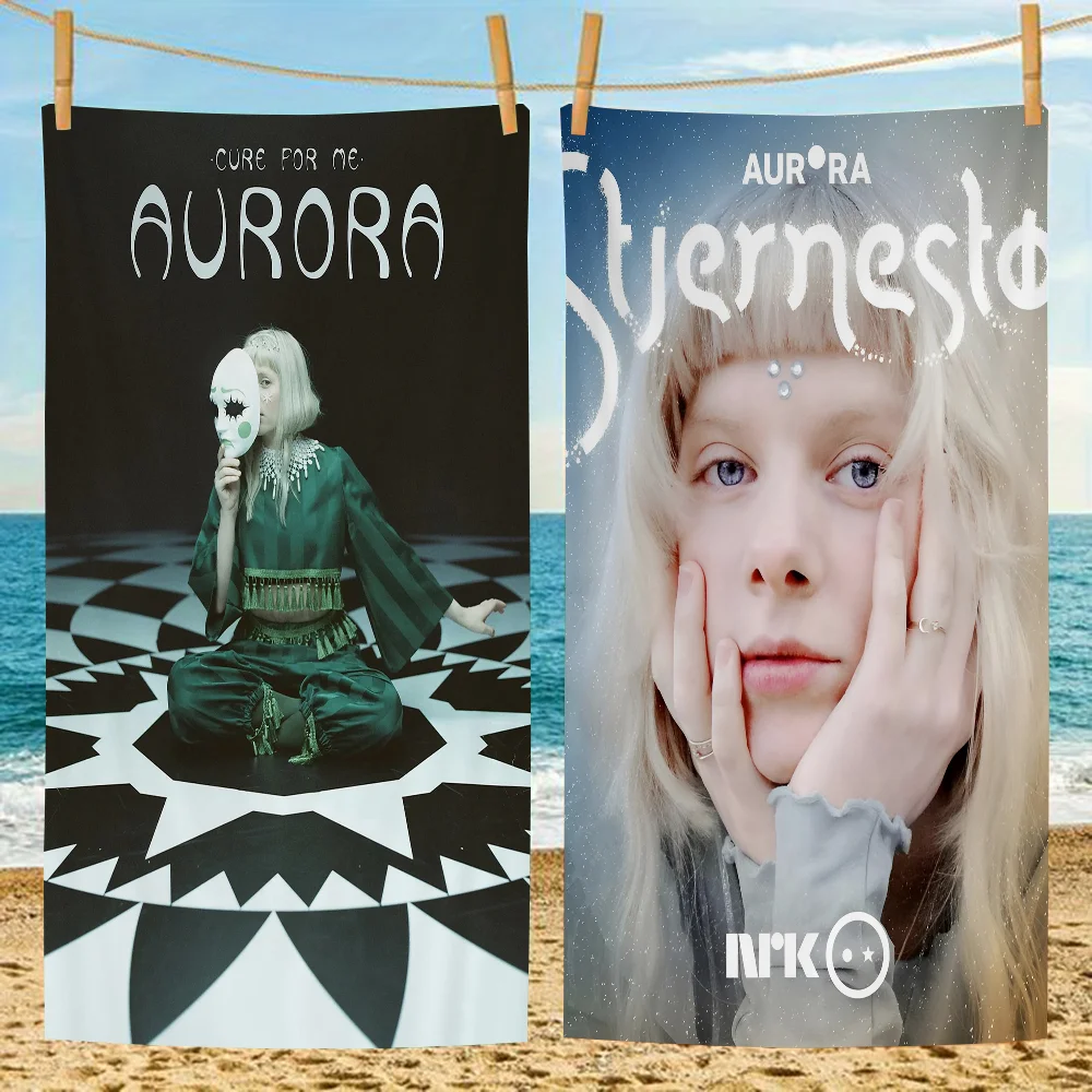 

Aurora-Aksnes Singer Microfiber Printed Beach Towel Mountain Climbing Yoga Beach Swimming Running Absorbent Soft Towel