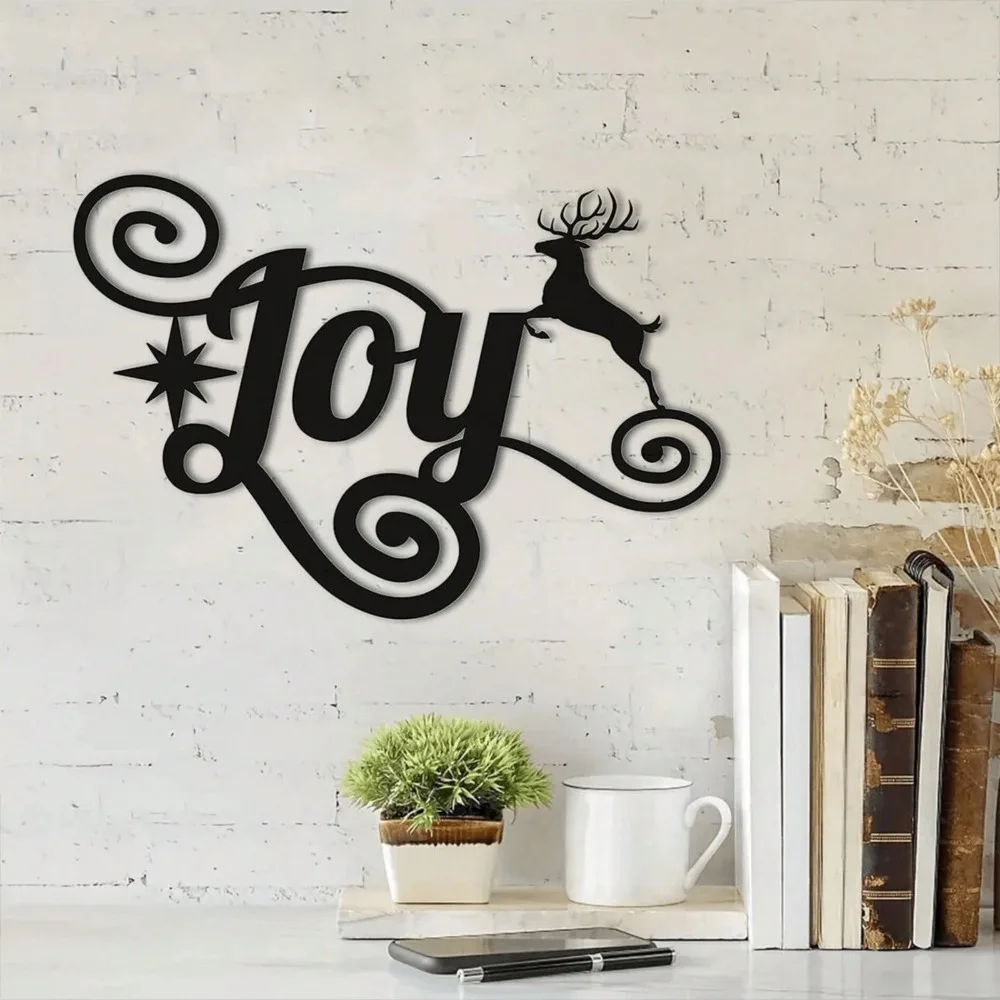 

Laser Cut Reindeer Christmas Wall Art Metal Holiday Home Decor Silhouette