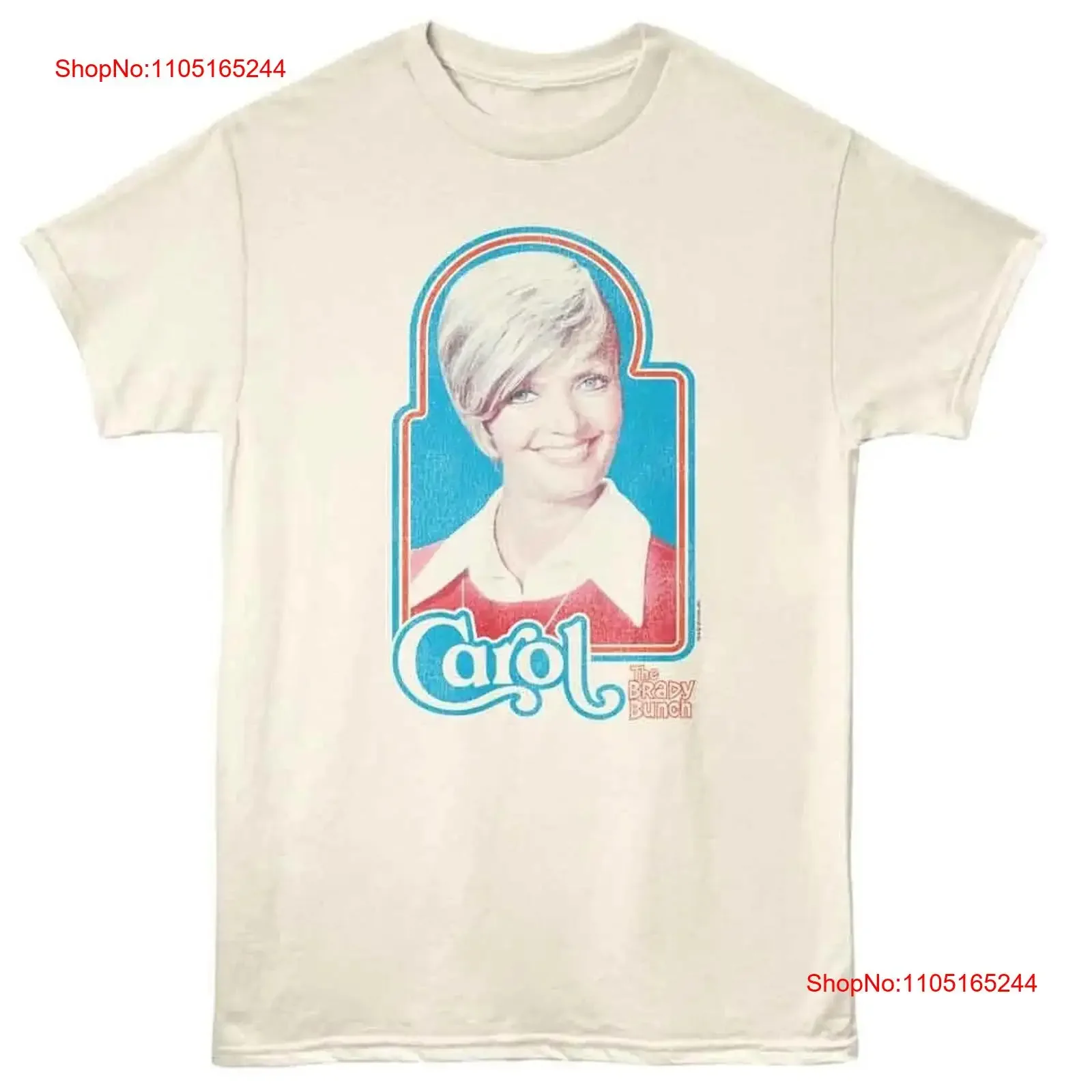 

Футболка для взрослых The Brady Bunch TV Show CAROL MOM 70-х годов Официальный бежевый хлопковый винтажный стираный топ унисекс с рисунком для повседневной носки