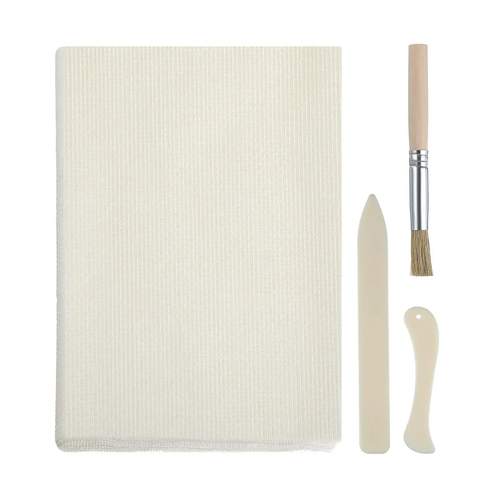 Cotton Gauze Bookbinding Material Pack with Wooden Folder Tool for Creative DIY Book Making and Binding Tasks