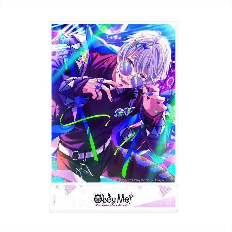 Loen Anime Store Obey Me! Diavolo Barbatos Luke Lucifer Mammon Quadrate Acrylic HD Characters Stand Desktop Decor Gift About15cm