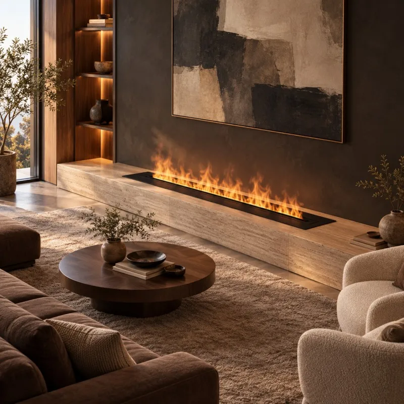 Premium Flameless Electric Fireplace 3D Atomized Mist Fire with Adjustable Colors for Living Room Scandinavian Home Fireplace