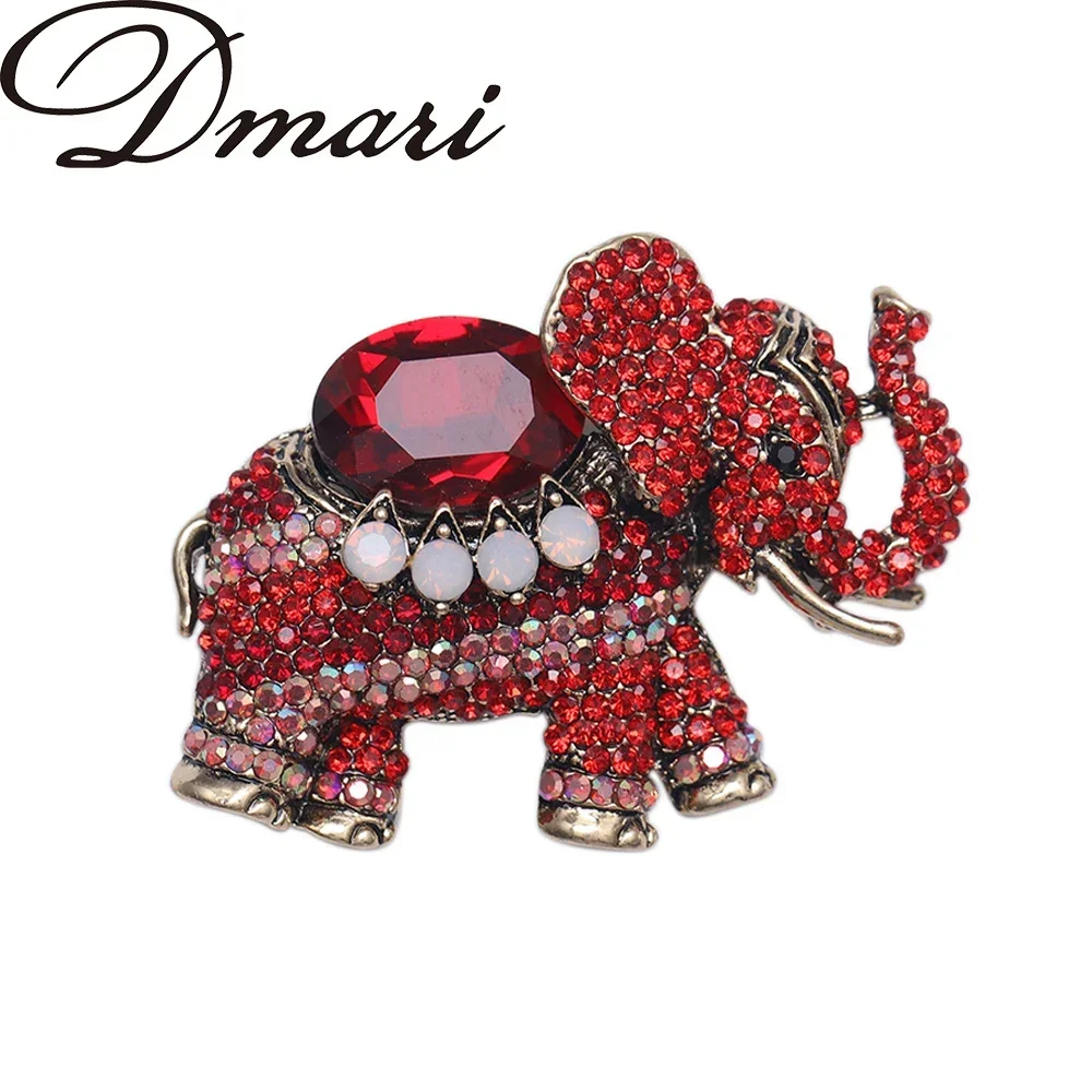 4-Color Elephant Women Brooches Rhinestone Animal Badge Luxury Jewelry Accessories For Party Office Clothing