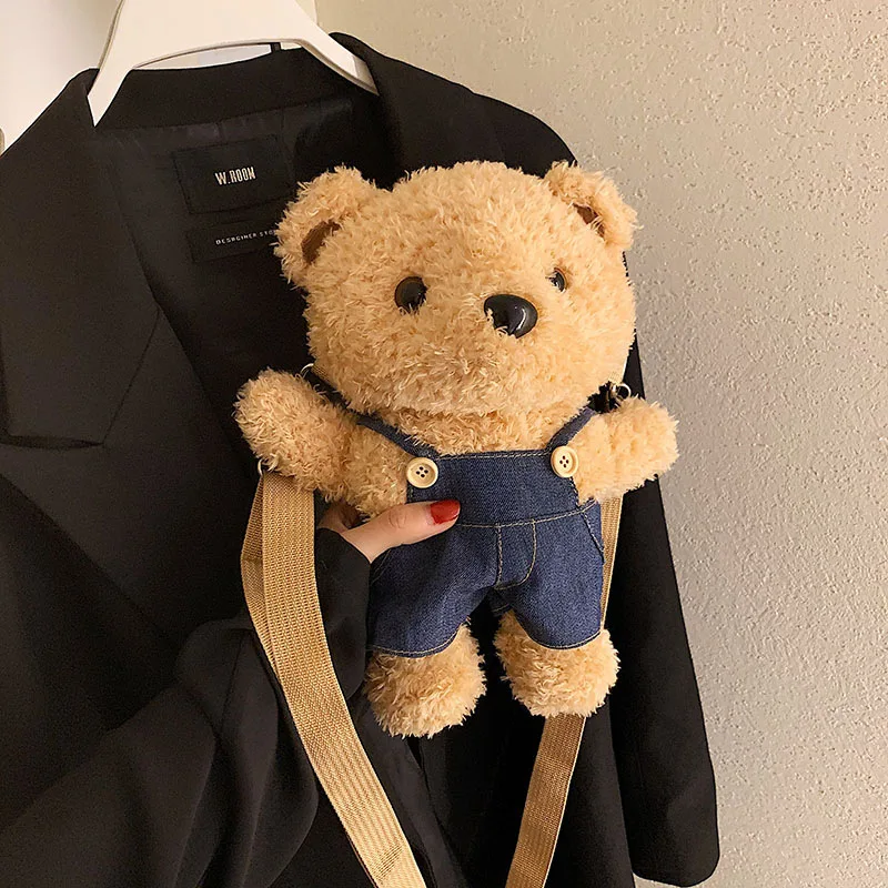 Child Little Bear Shoulder Bags Autumn Fashion Crossbody Bag Personalized Cute Backpack Plush Doll Bags Mochila Infantil Menina