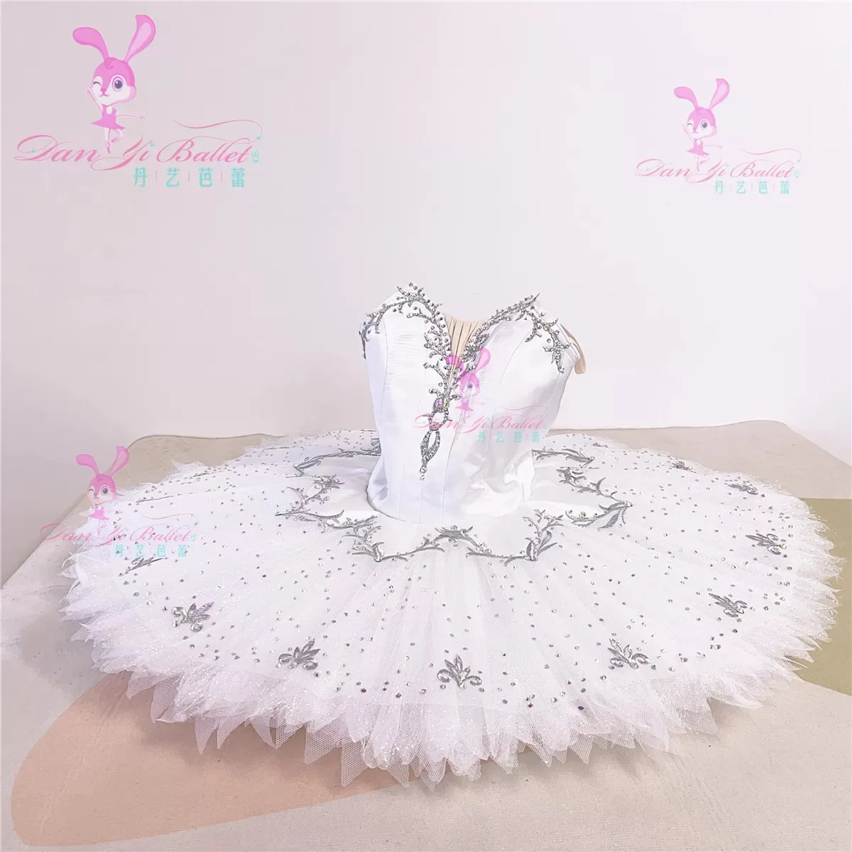 

Danyiballet White Silver Fairy Ballet dress disk skirt tutu Competition dress Custom Adult Children
