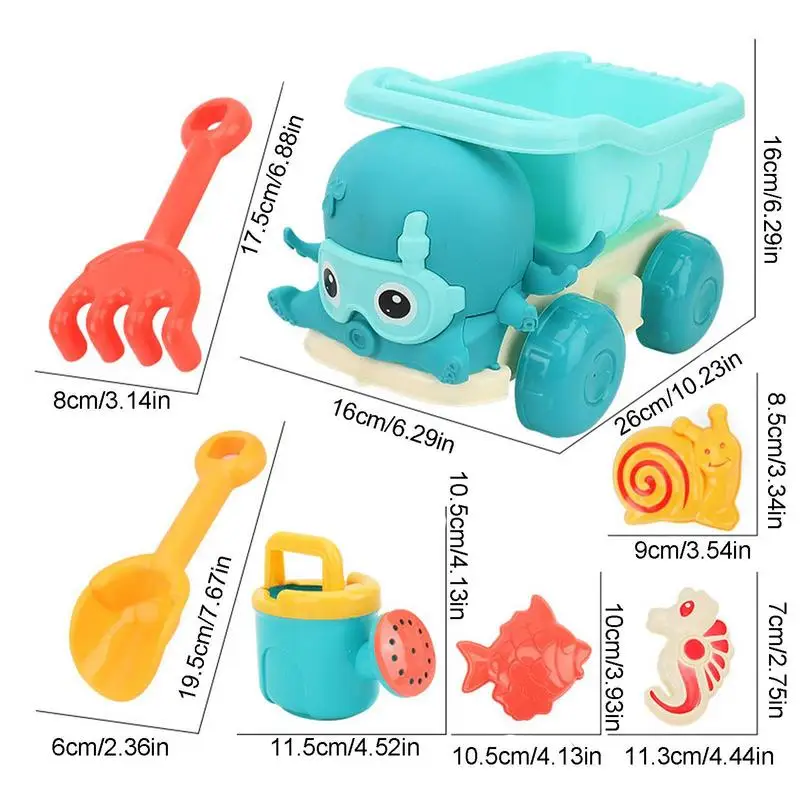 Beach Sandbox Toys For Kids Sand Toys For Kids Play Beach Toys Octopus Car Shovels Rake Watering Can Animal Sand Molds Travel