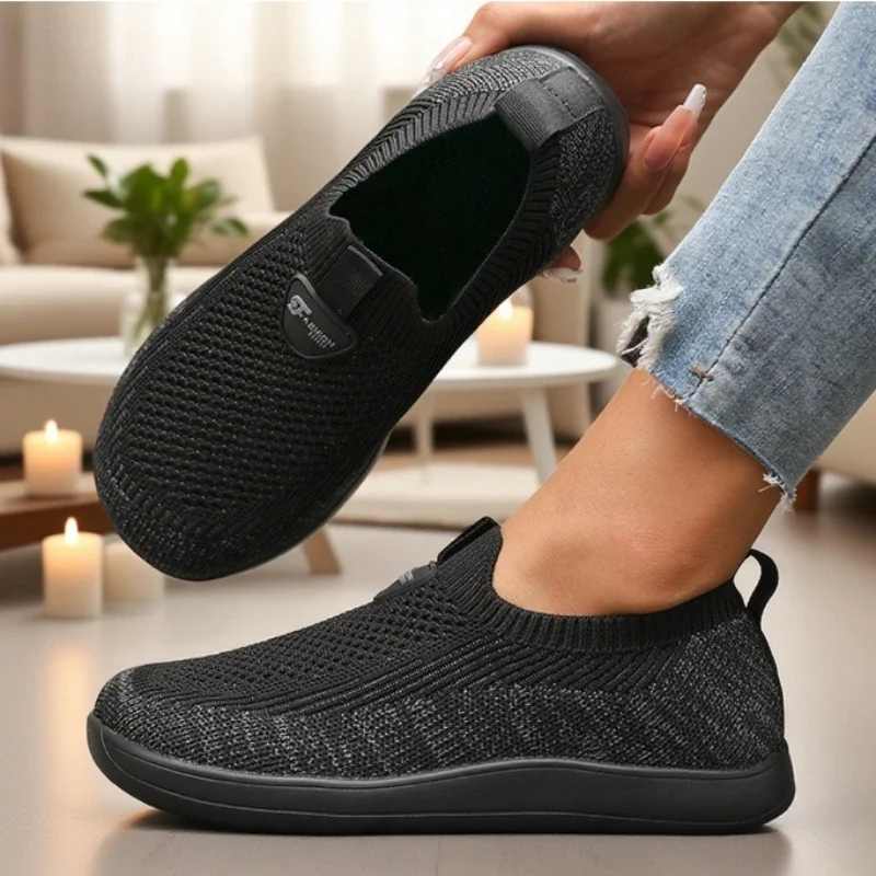 أحذية نسائية محبوكة خفيفة الوزن مريحة طوال اليوم، أحذية مشي ممتازة مناسبة للارتداء اليومي وأحذية المشي لمسافات طويلة