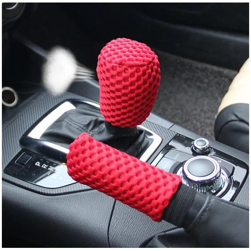 Car Supplies Flash Diamond Encrusted Plush Leather Cloth Art Breathable Handbrake Set File Handle Set GM Interior Supplies