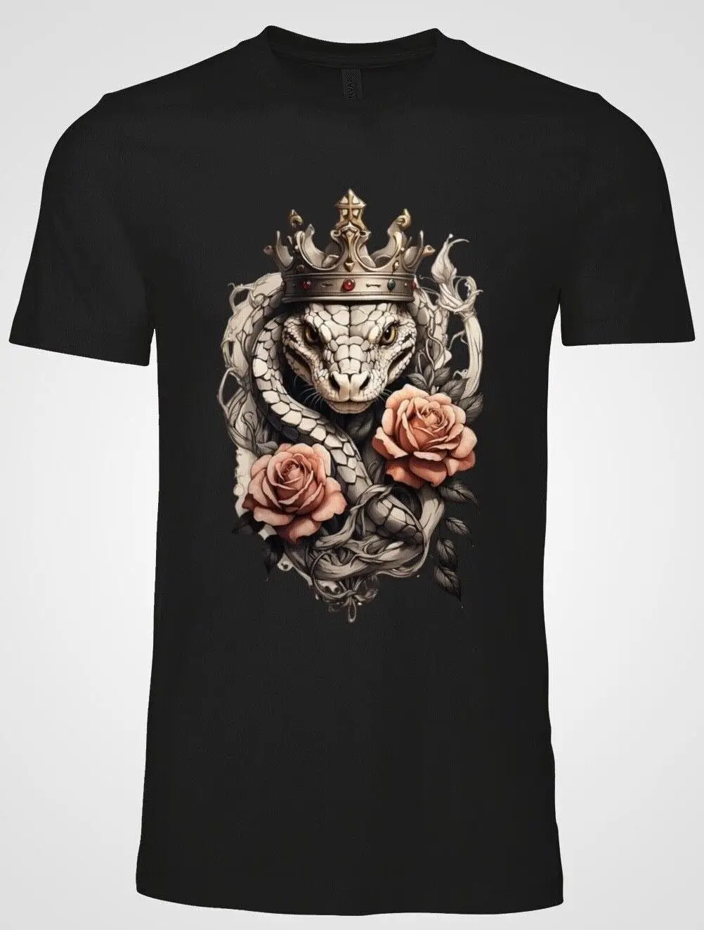 

Men's T-Shirt King Kobra Snake Black Graphic Print Tees