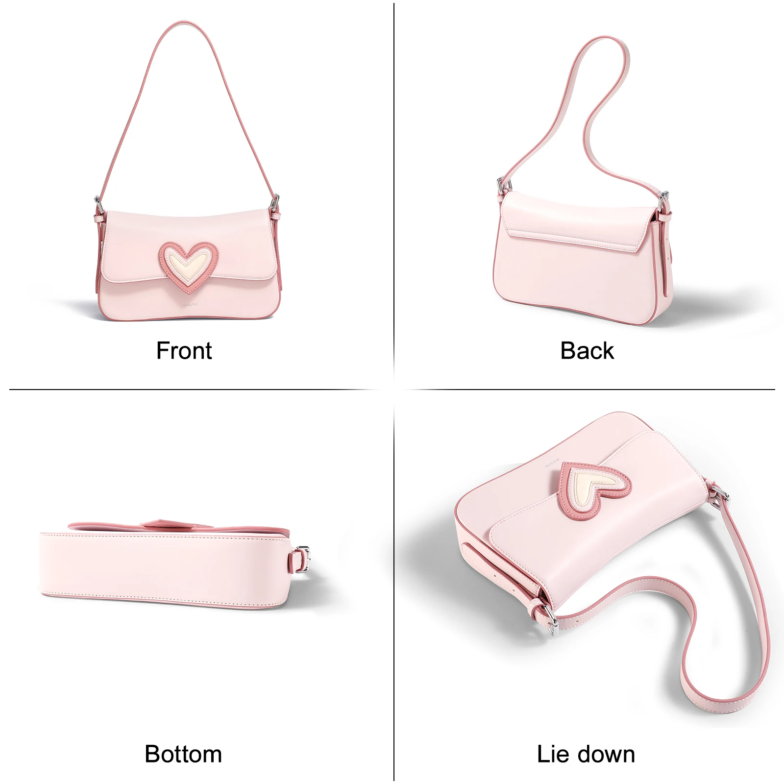 AILUXI Shoulder Bag for Women Pink Sweet Girl Unique Original Handheld Underarm Bag High end Fashionable Shoulder Handbag PU