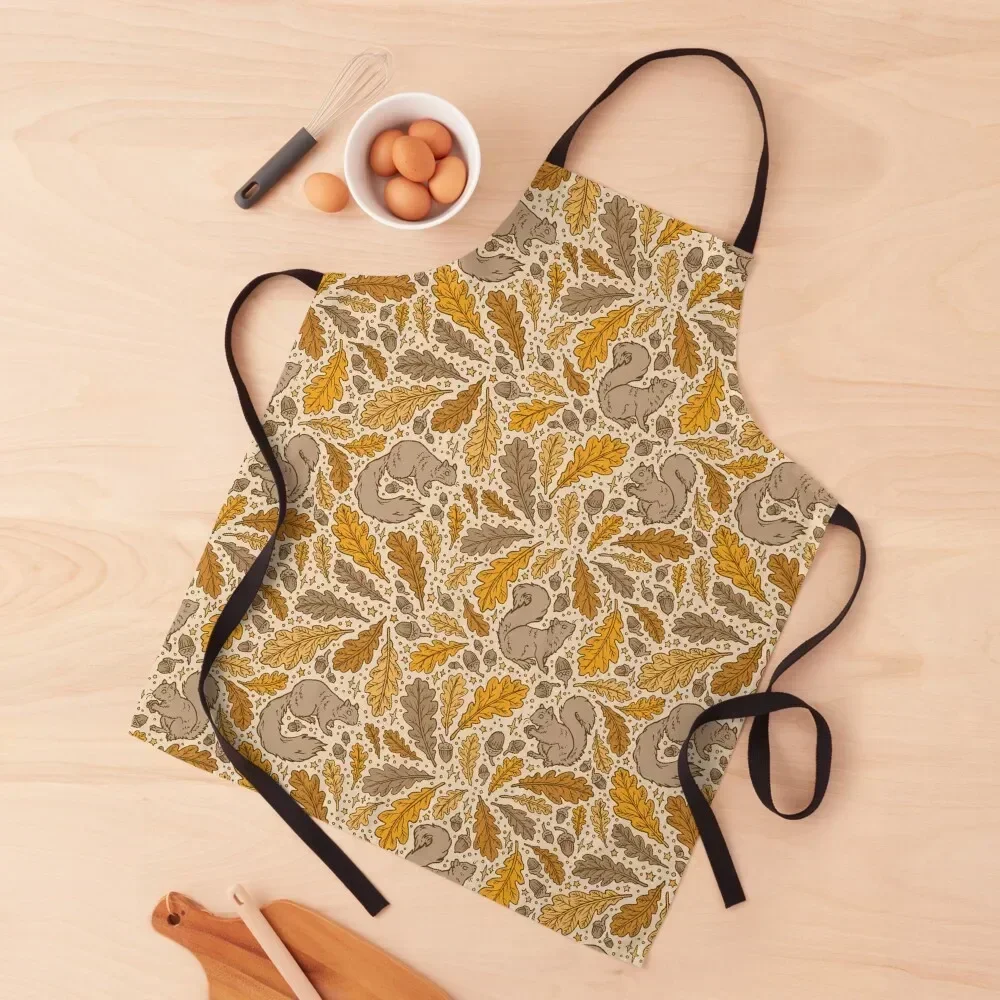 

Oak & Squirrels | Animal Autumn Nature Pattern Apron Woman Kitchen chefs Apron