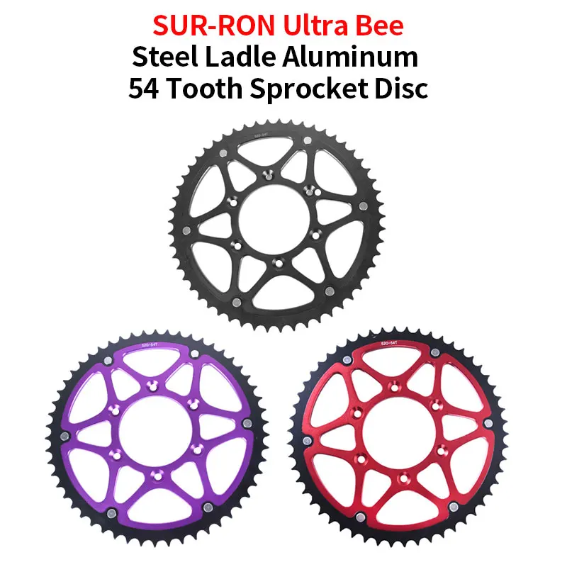 For SUR-RON Ultra Bee Steel-clad Aluminum 54 Tooth Sprocket Disc Plate E-bike Off-road Dirtbike Motorcycle Accessories SURRON