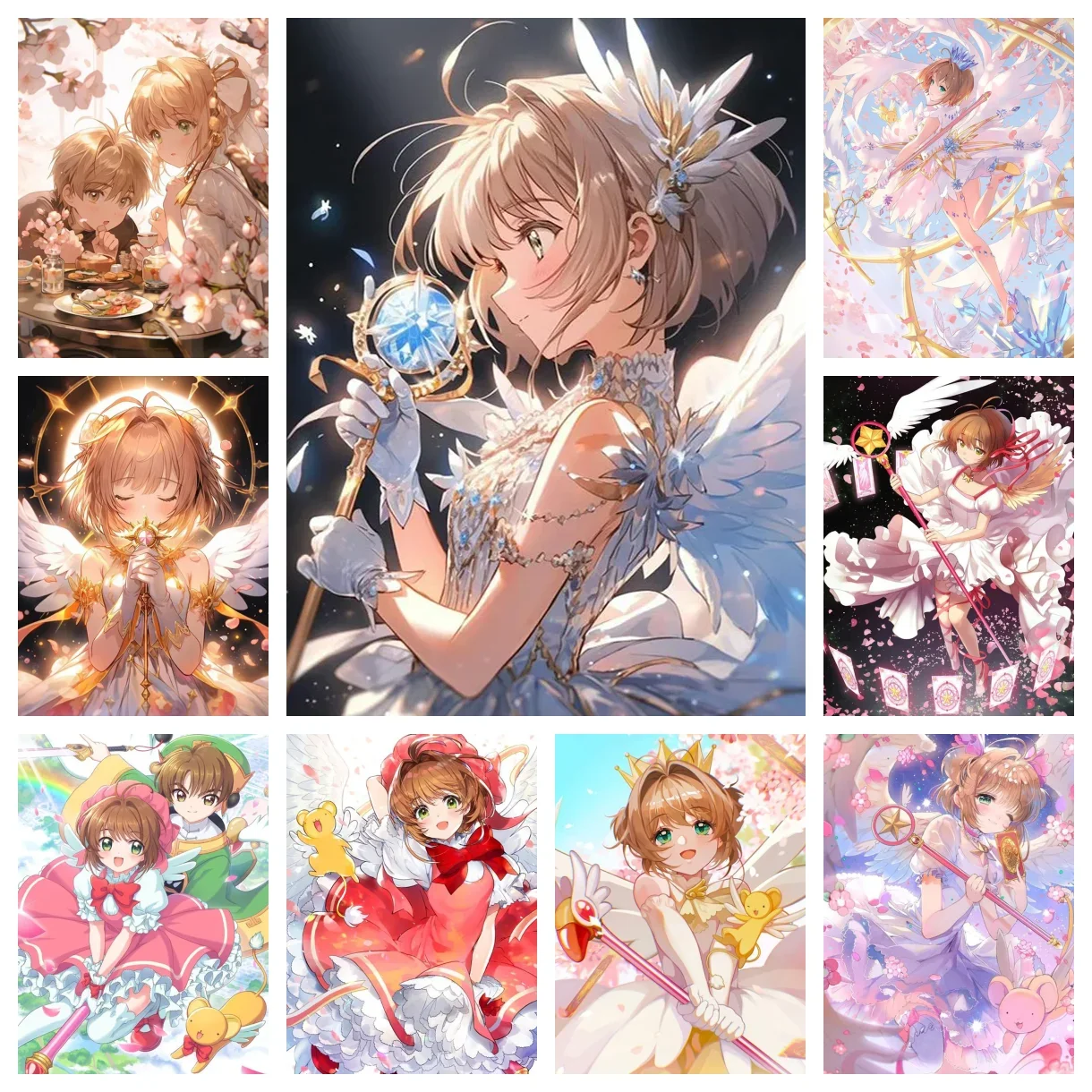 5D DIY Cardcaptor Sakura AB Diamond Painting Set Diamond Embroidery Color Oil Painting Handmade DIY Mosaic Art Home Decoration