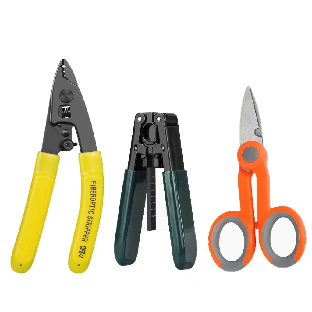 FTTH 3-in-1 Fiber Optic Stripper Toolkit, Cutting Tool, Drop Cable Stripper, Pixian Scissors, CFS-2