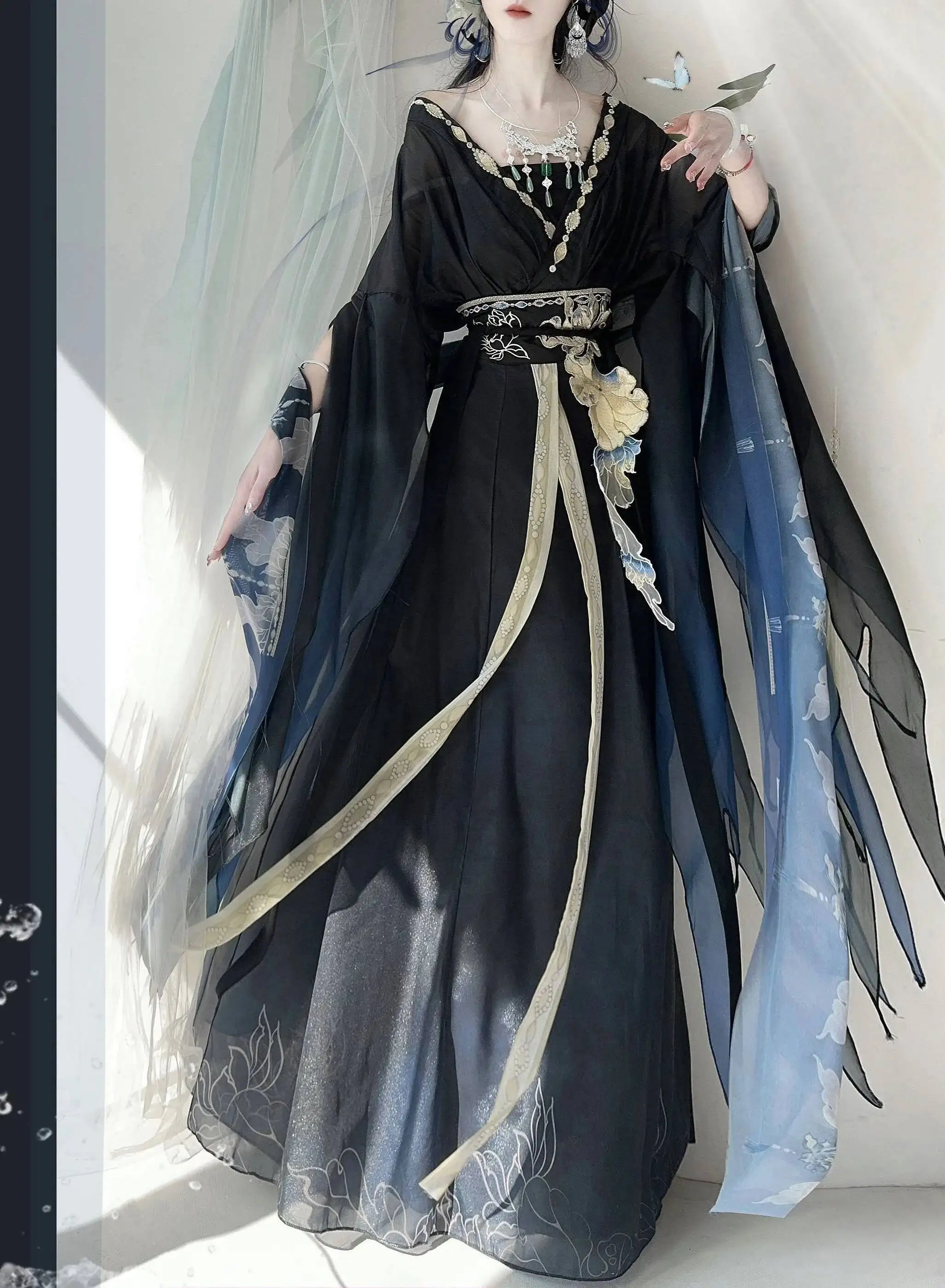 

Women's Wei Jin Nan Beizhao Super Fairy Svel Embroidered Waist-Length Spring Summer Original Hanfu Xī Ge Original【Mòlì】