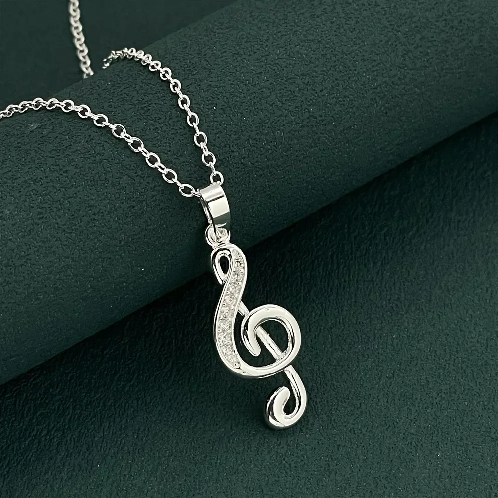 

Ожерелье с подвеской из стерлингового серебра 925 пробы с музыкальной нотой, женская пара, простое роскошное ювелирное изделие для банкета, свадьбы, дня рождения, подарок