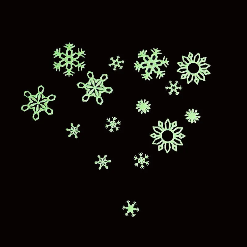 Christmas Home Decoration Glow-in-the-dark 3D Snowflake Fluorescent Wall Stickers for Children's Room Kindergarten Baby Shower