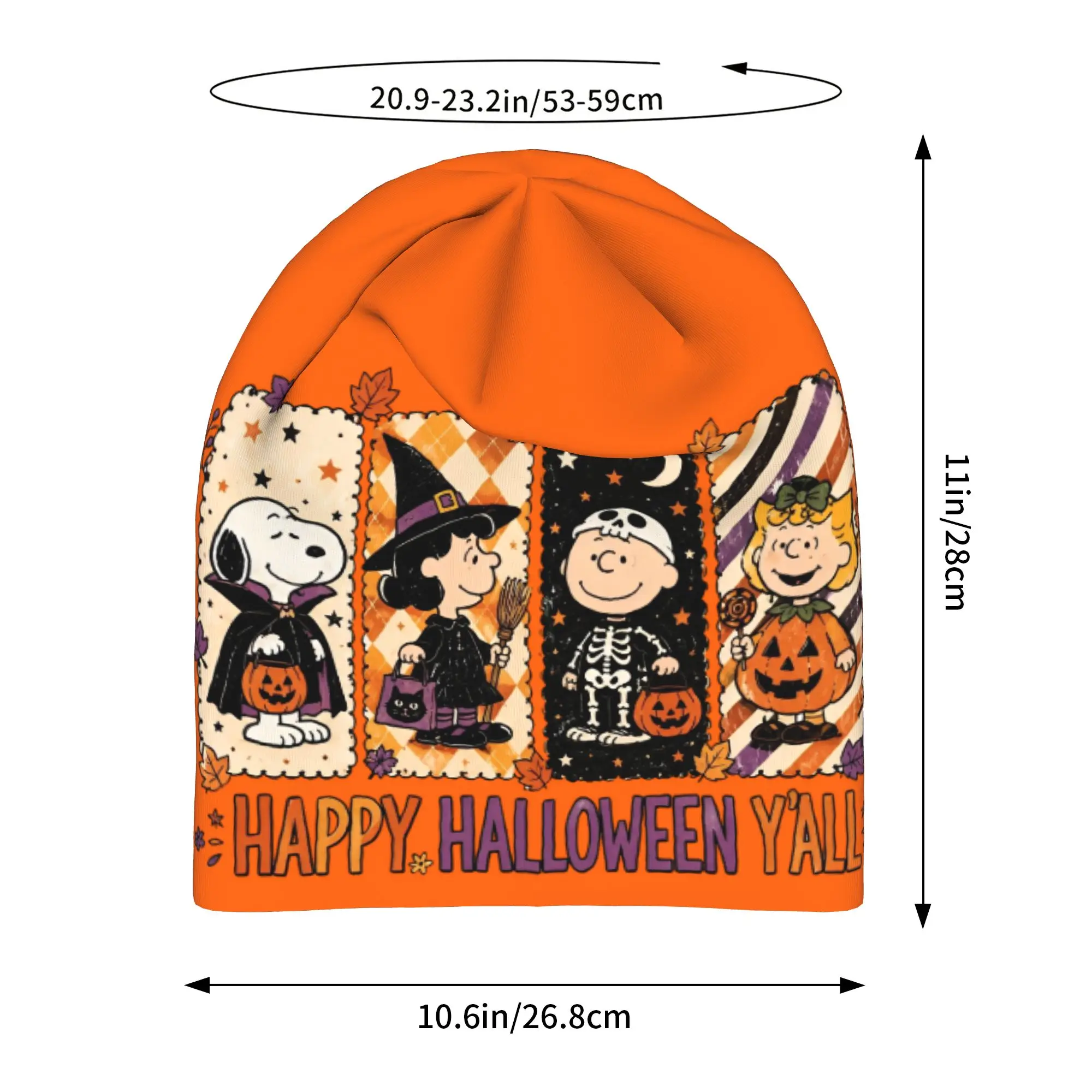 snoopyes halloween pumpkin Trick or treat Beanie Cap for Men Women Streetwear  Beanies Hat for Gym Workout