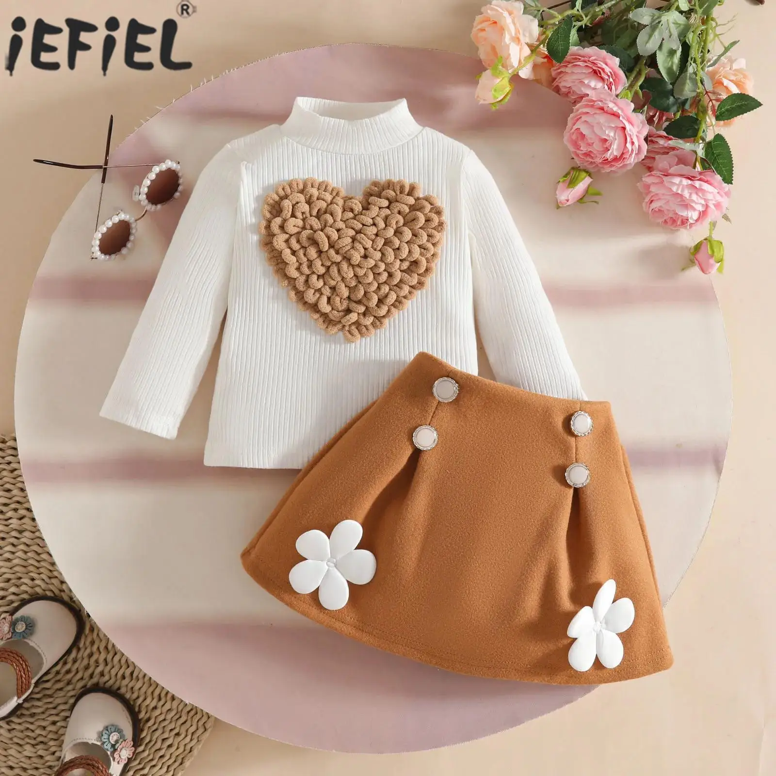 

6M-3Y Baby Girls Sweet Cute Clothes Set Long Sleeve Pullover Tops with Skirt Or Flare Pants for Daily Christmas Birthday Party