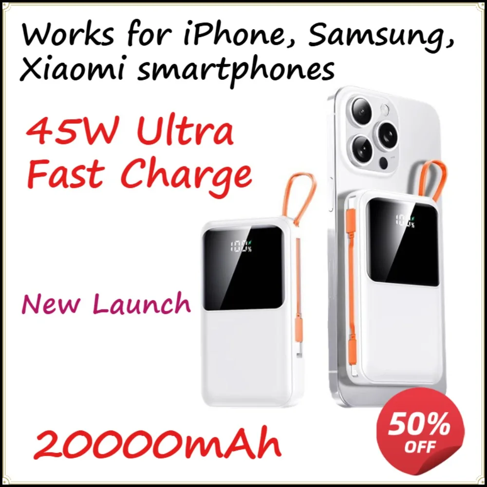 

New Launch Large Capacity Outdoor Power Bank, Portable Business Design Compatible with IPhone Samsung Xiaomi and Other Phones.