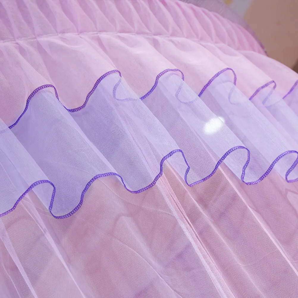 1Pcs Bed Canopy Mosquito Net Dome Large Lace Hanging Tent Bedroom Bed Netting Comfortable Soft Breathable Curtain