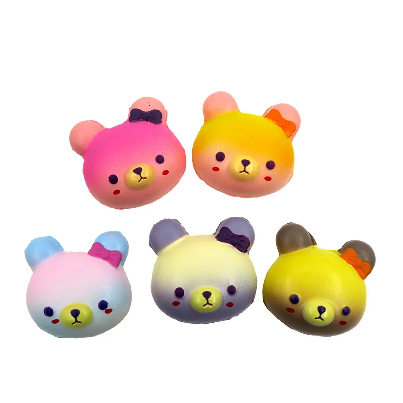 Original Gashapon Anime Figure Cute Kawaii Squeeze Soft Stress Relief Bread Food Bear Phone Sticker Keychain Toys For Kids Gift