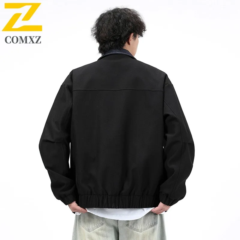 COMXZ 2025 Plus Size Mens Jacket Autumn Oversized Trendy Coat Big Tall Fashion Outerwear M 8XL Streetwear