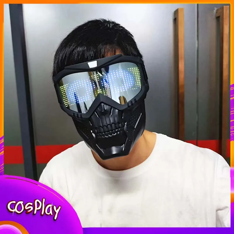 

Cyber Punk Mask Cosplay Costumes Tactics Mask Support App DIY Text/Patterns Halloween Party Carnival Masquerade Coser Props Gift