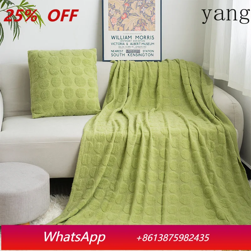 

LH knitted blankets living room sofa blankets homestay model room decoration fleece cutting process available in all seasons