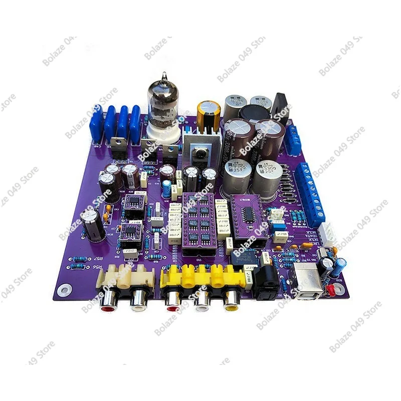 TDA1541 1387X8 parallel DAC decoding board coaxial fiber USB input 5670 tube buffer output