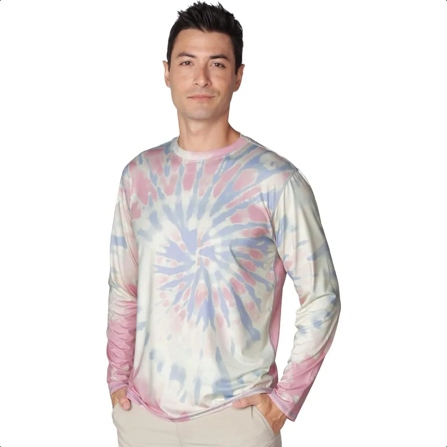 

INGEAR Men's UPF 50+ Long Sleeve Sun Shirt QuickDry UV Protection Rash Guard for Fishing Hiking Swimming