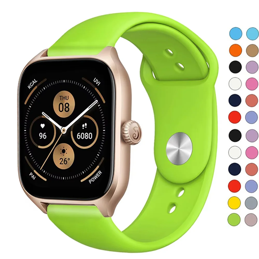20mm/22mm band For Amazfit GTS/2/2e/3/4 GTS2 Mini/GTR 4/3/Pro/47mm/GTR2/2e/stratos 2/3 Silicone Bracelet Amazfit bip Watch strap