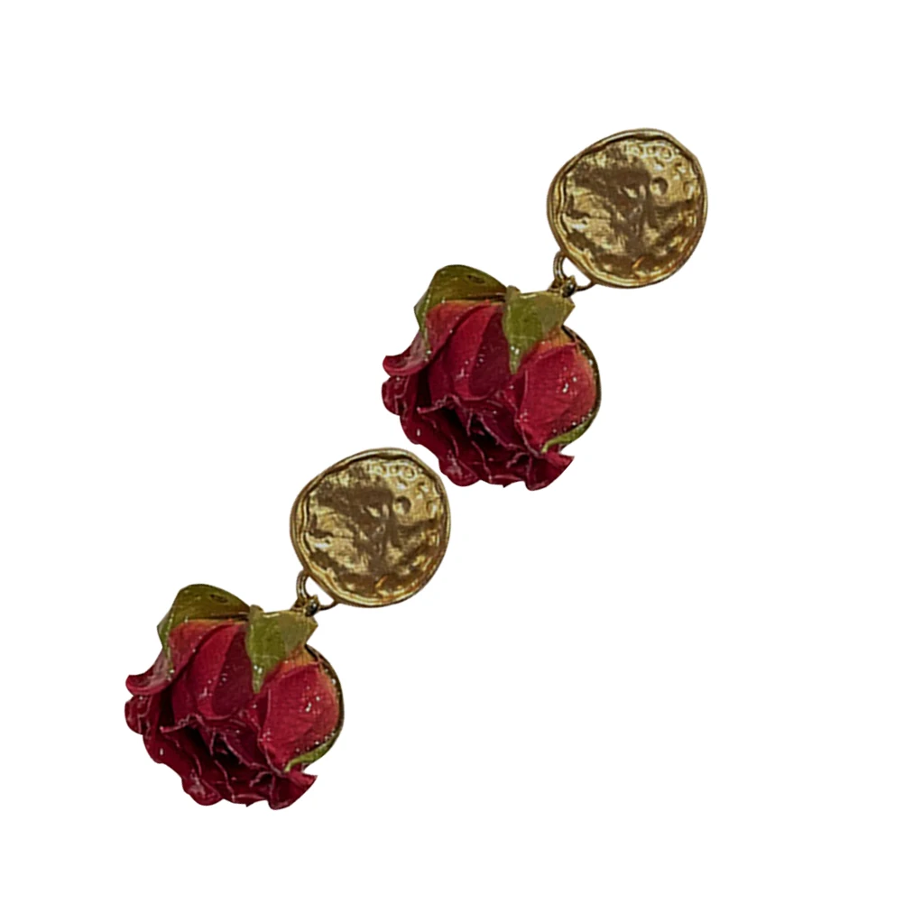 

Earrings Women Vintage Dangling Studs Jewelry Flower Ear Rings Roses Aesthetic Small Ear Studs
