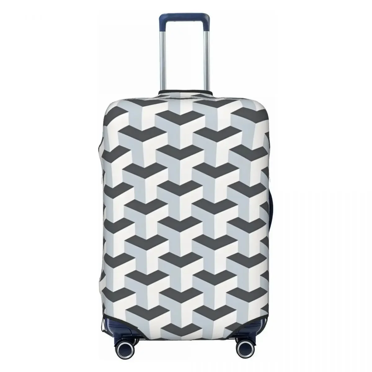 Geometric 3D Suitcase Cover Rhombus Cruise Trip Protector Flight Useful Luggage Accesories