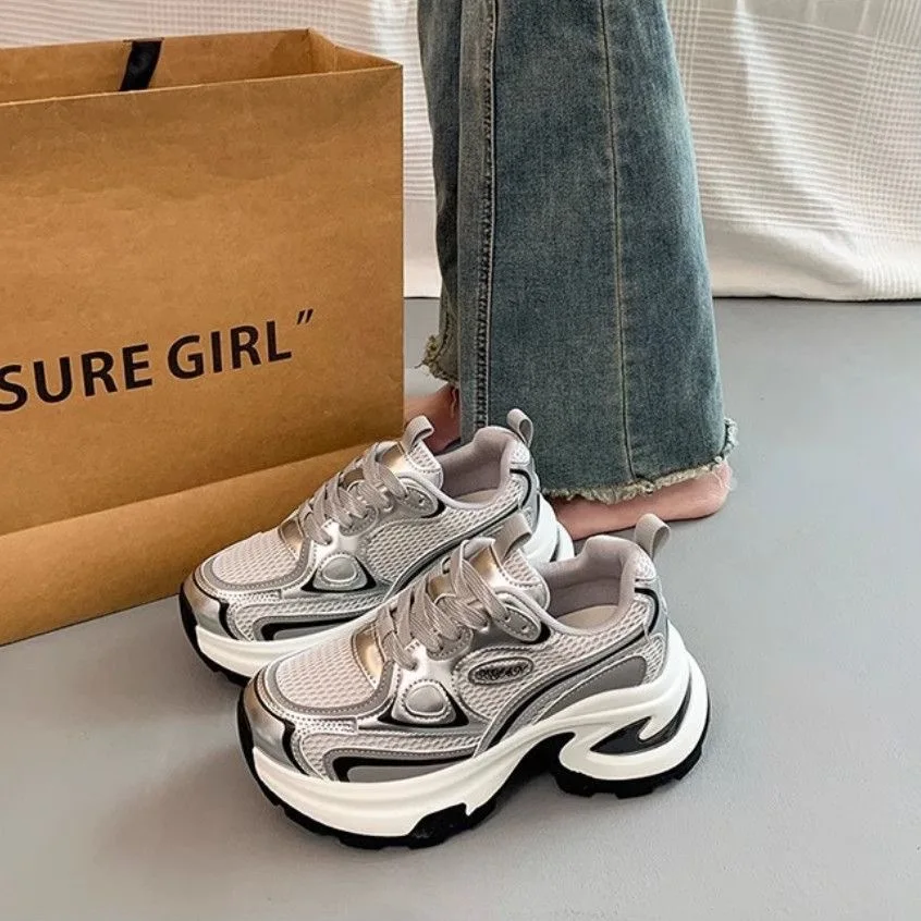 Dad Shoes 2025 Spring and Autumn New Popular Thick soled Height Increasing Casual Sports Shoes for Women