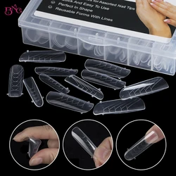 New Nail Dual Forms Full Cover False Nails Quick Building Mold Tips Fake Nail Shaping Extend Top Molds Accessories