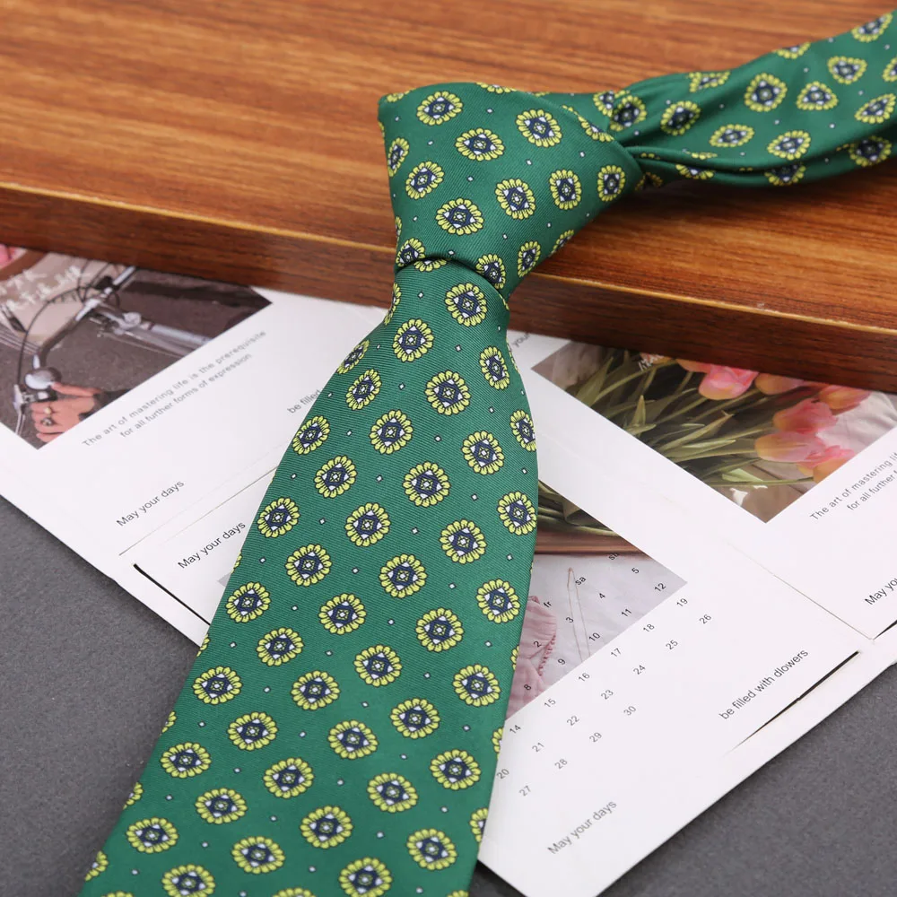 Klassische Krawatte für Herren, Seidenimitat, hochwertige Krawatten, weich, neuartig, gepunktet, mit Blumenmuster, Business- und Hochzeitsaccessoires, Geschenk – Detail 21