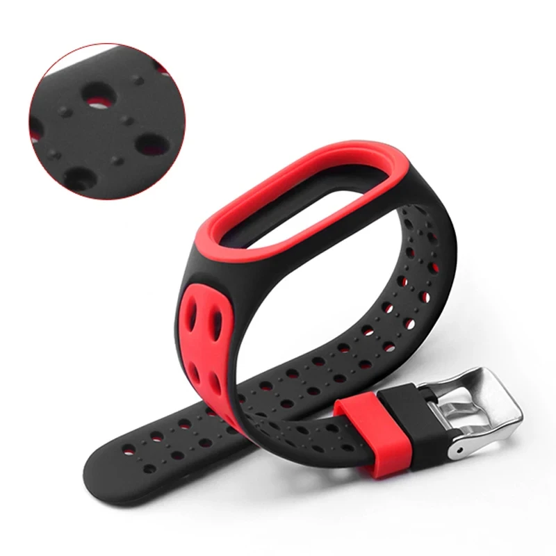 Strap for Xiaomi Mi Band 7 6 miband 6 double buckle Replacement Silicone Smart Watchband Wristband Mi Band 6 5 4 3 bracelet