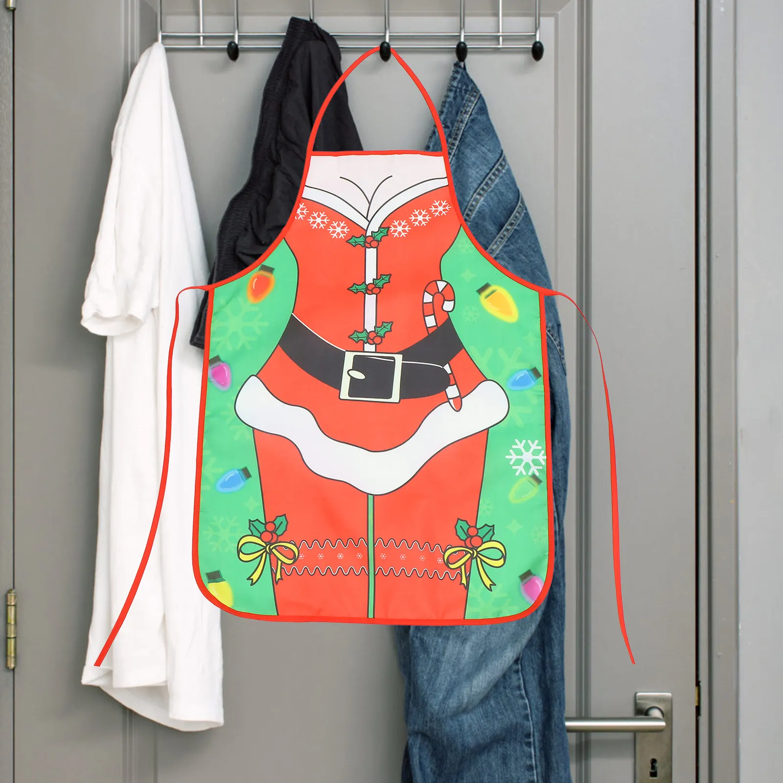 

3pcs Christmas Aprons Waterproof Oil Resistant Kitchen Chef Cooking Supplies Xmas Theme Decorative Trendy Fashion