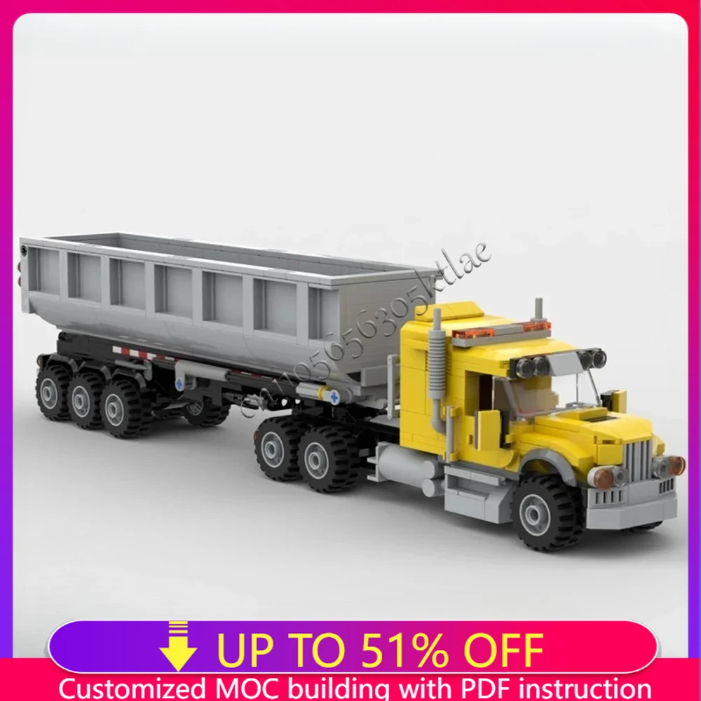 

NEW 520PCS MOC city Engineering Truck & Dump Trailer model DIY creative ideas technology Child Toy Assembly Puzzle Birthday Gift