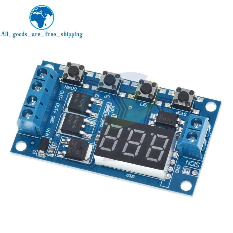 12 V 24 V Relais Zyklus Timer Modul, Elektronisches Bauteil Modul Multifunktions Auslöseverzögerungszeitschalter mit doppelter MOS Steuerkarte 12 V 24 V Relais Zyklus Timer Modul, Elektronisches Bauteil Modul Multifunktions Auslöseverzögerungszeitschalter mit doppelter MOS Steuerkarte