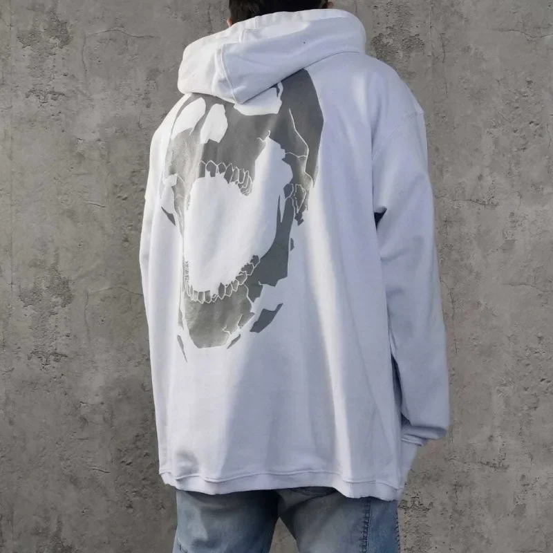 

Skull Spring Autumn White Male Hoodie Pastel Color Y2k Vintage 90s Welcome Deal Korean Style Funny Cheap Men's Hooded Sweatshirt