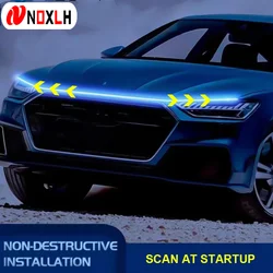 Dynamic Car LED Hood Light 12V Daytime Running Light Start-scan Engine Guide Light Waterproof Decorative Ambient Light Strip