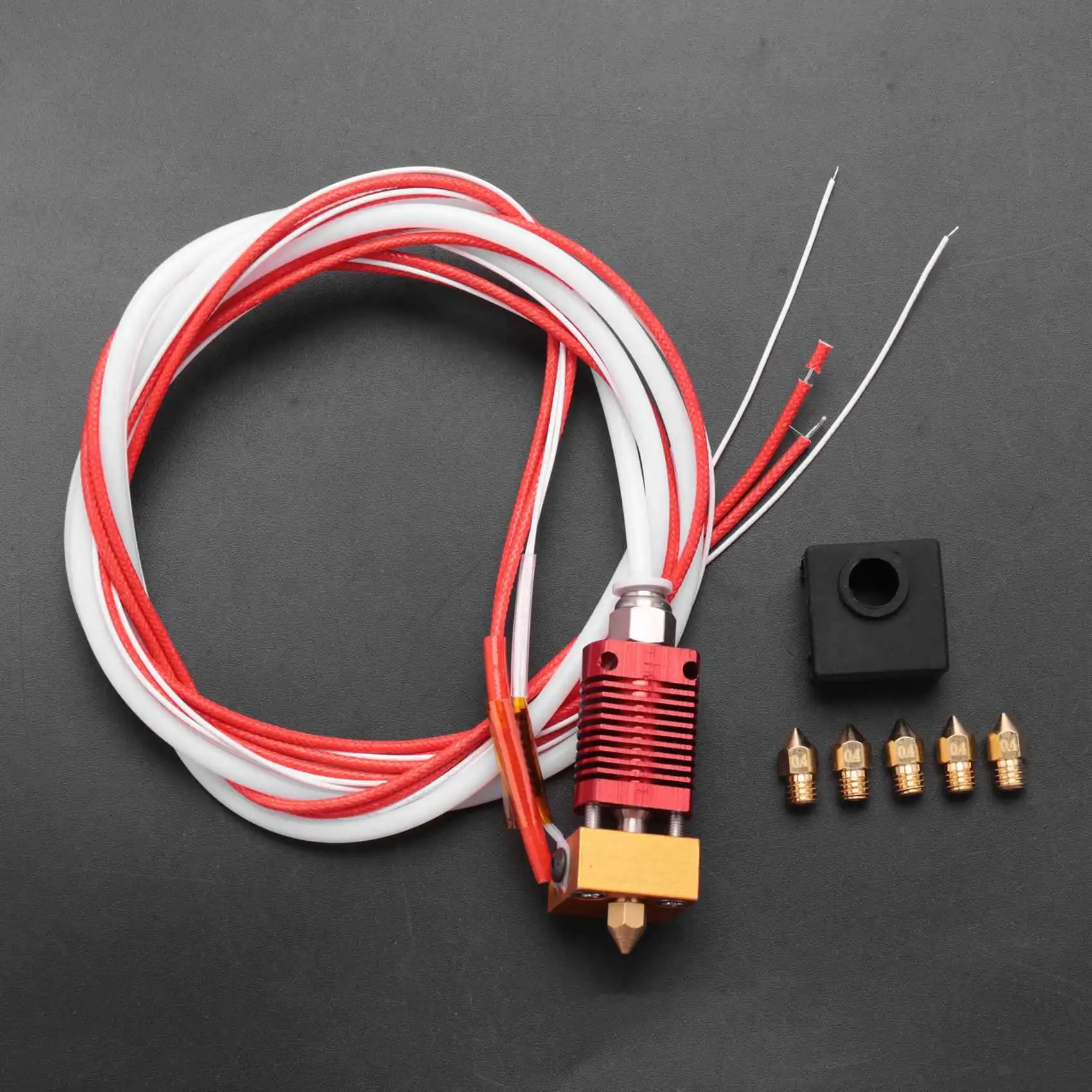 

3X экструдер для 3D-принтера в сборе, комплект горячего конца Mk8 для Ender 3 Pro с алюминиевым нагревательным блоком, сопло 1,75 мм, 0,4 мм